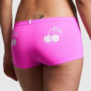 Victoria's secret HOT PINK Cotton Boyshort Panty sz L NWT Cherry